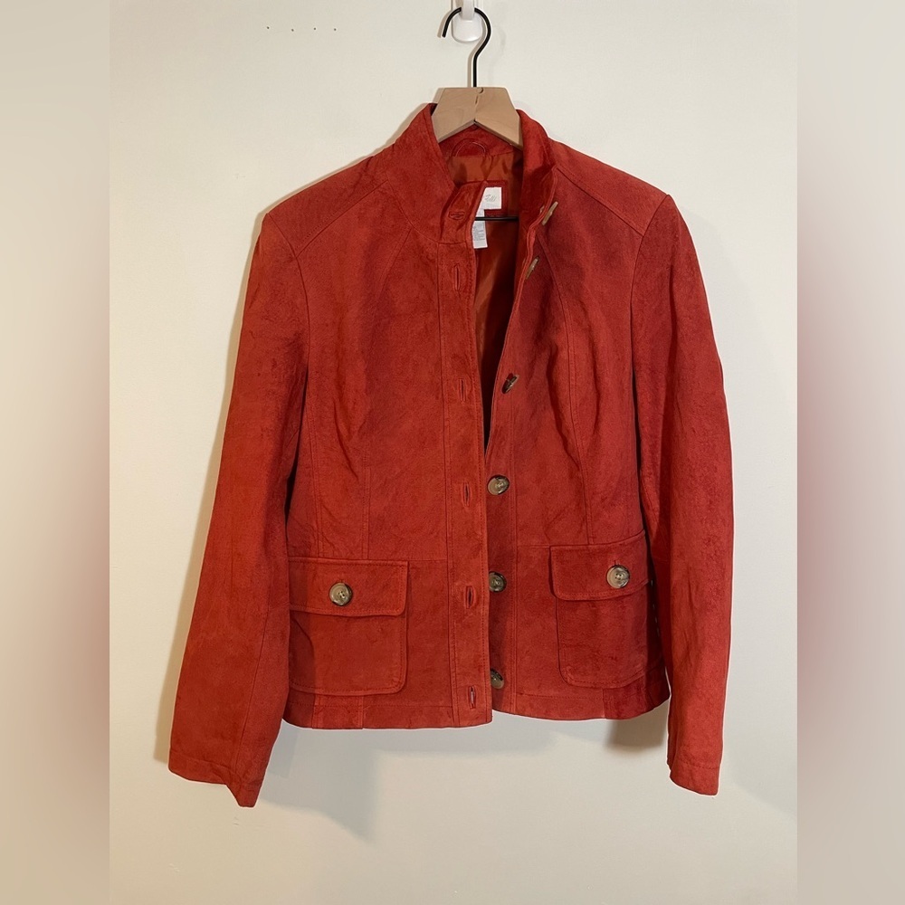 Marshall Field’s Vintage Suede Leather Jacket Women’s Size 10 Rust Color 🍁 - Picture 4 of 12